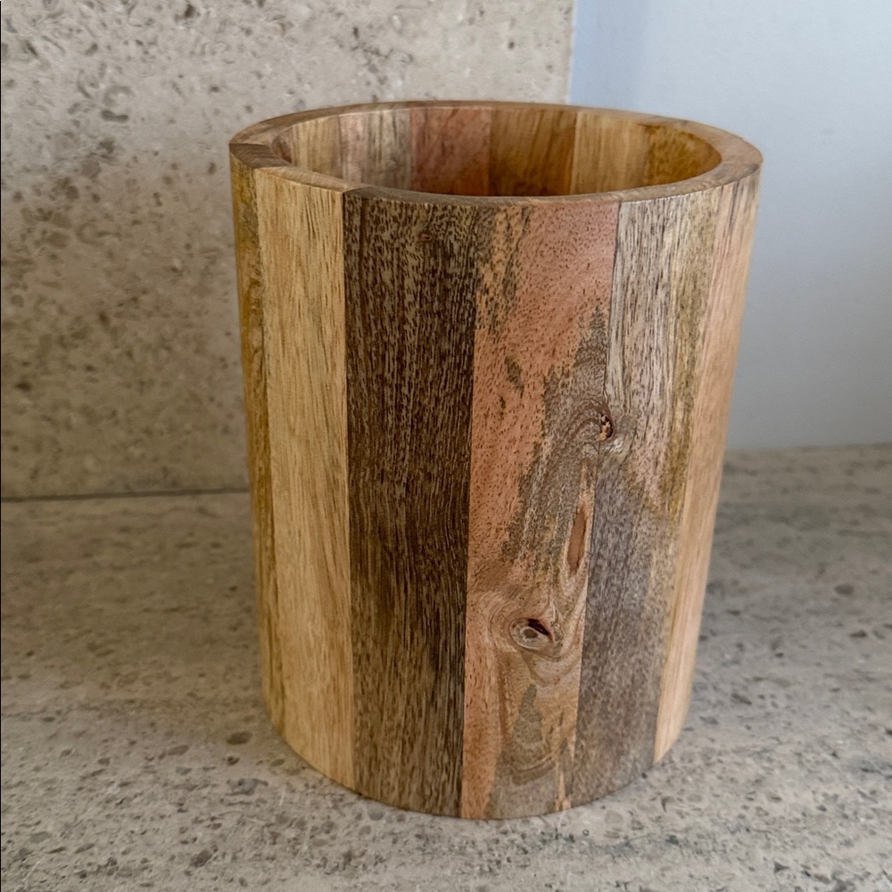 Crate&Barrel Wood Utensil Caddy